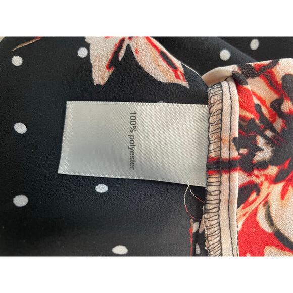 Maurices cap sleeve black peach floral blouse flowy women's size large - Picture 6 of 7